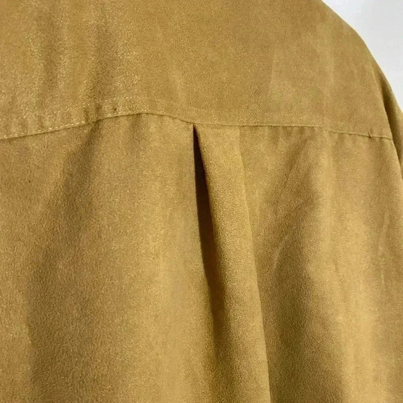 KNIGHTSBRIDGE men faux suede button down collared shirt western cowboy casual -L - Picture 5 of 11